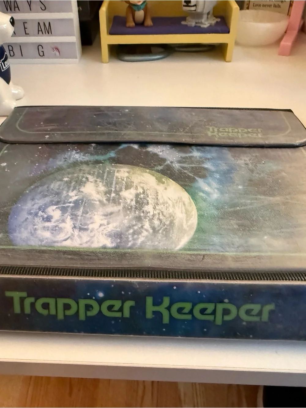 Vintage Trapper Keeper Space Graphic Binder - Blue & Green
